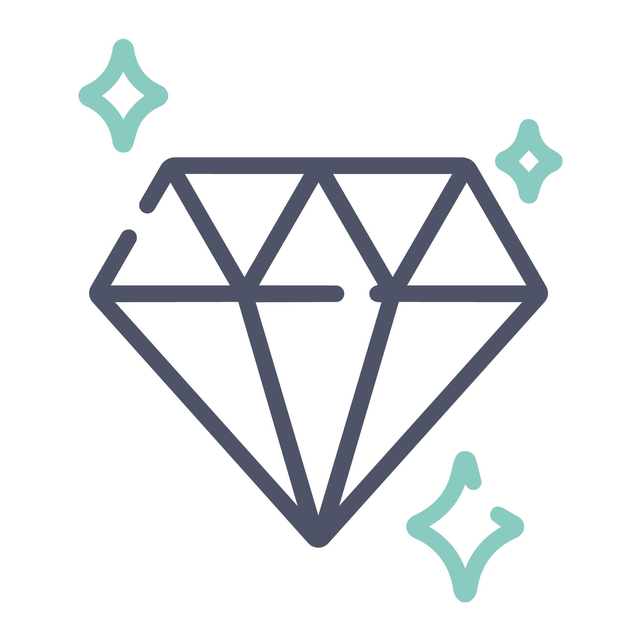 Icon mit Diamanten und kleinen Sternen