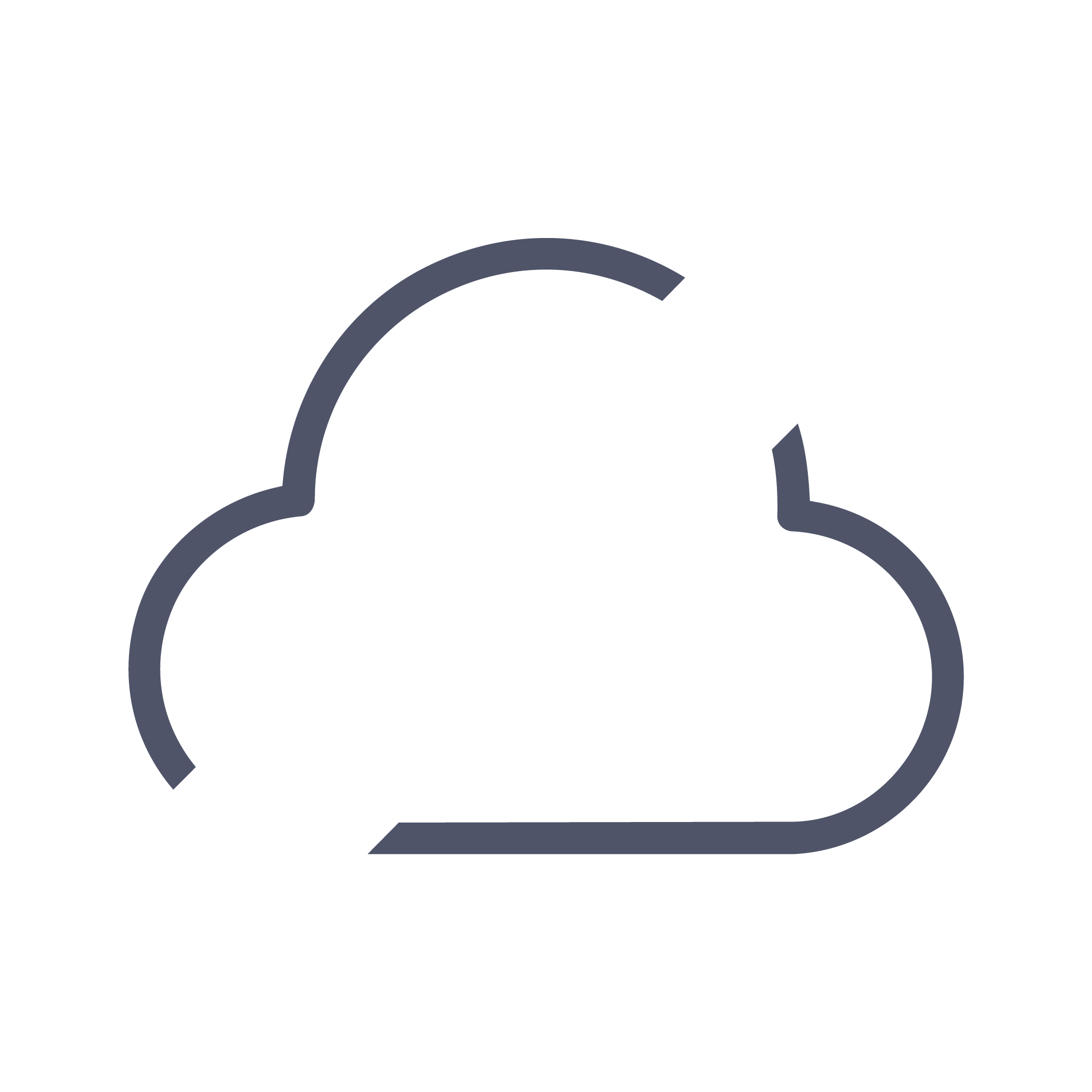 Icon mit einer durchgestrichenen Cloud-Wolke